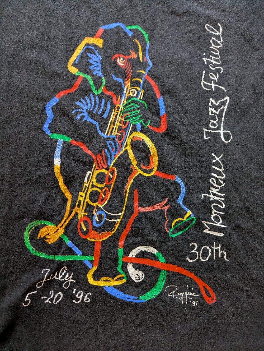 Vintage Montreux Jazz Festival 1996 Black Tee Size L Unisex